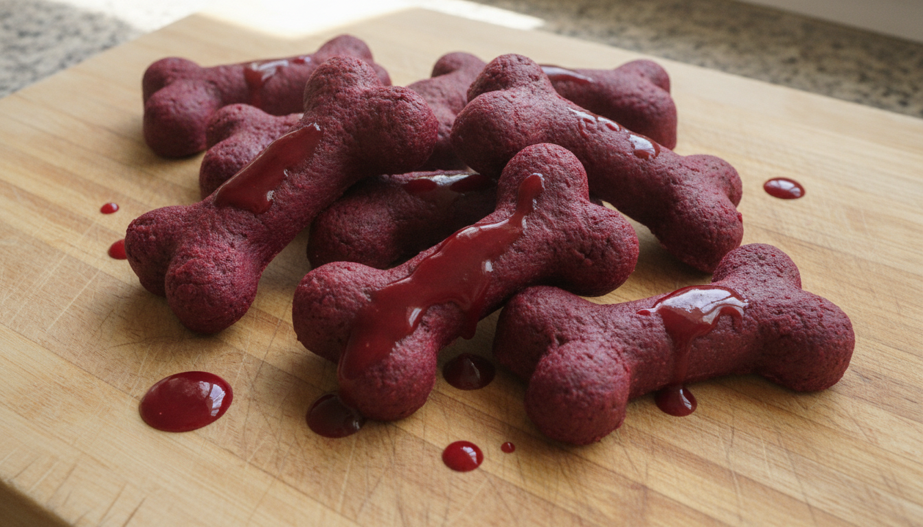 Bloody Beet Bones: Spooky Baked Dog Treat Recipe