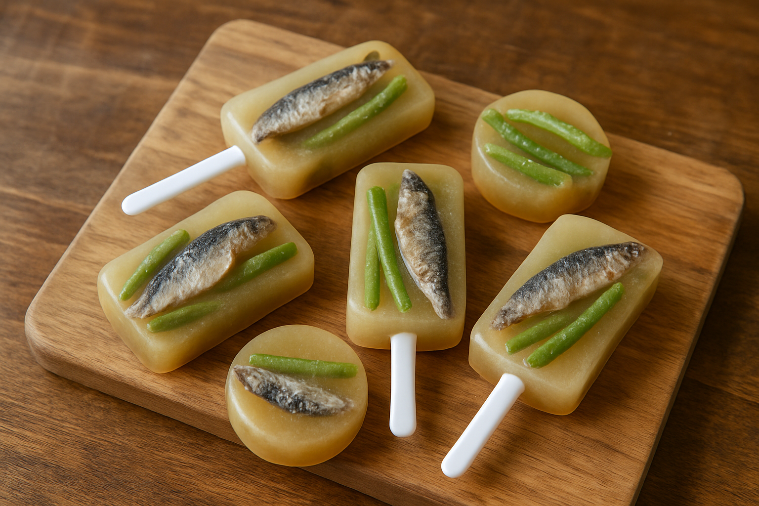 Frozen Broth Pops with Sardines and Green Beans for Dogs