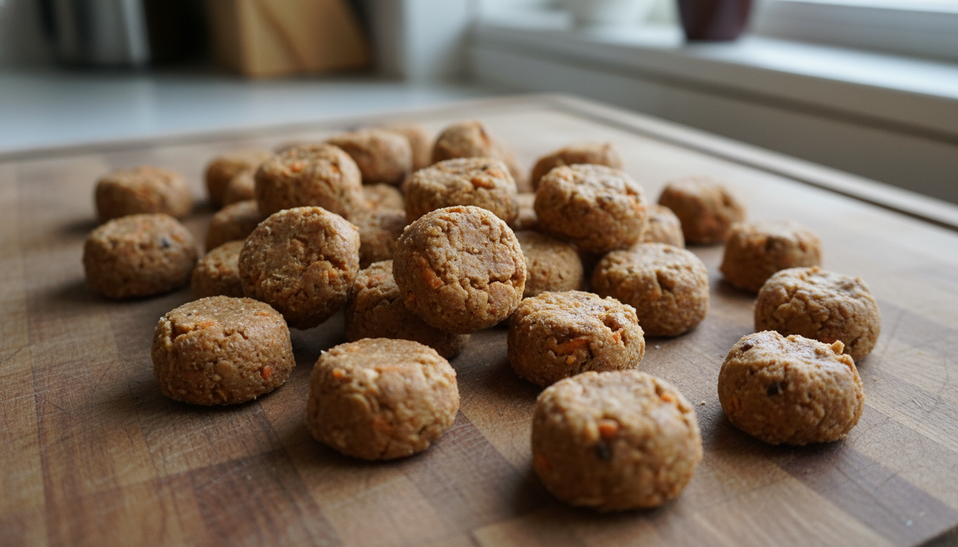 No-Bake Carrot and Peanut Butter Training Bites for Dogs