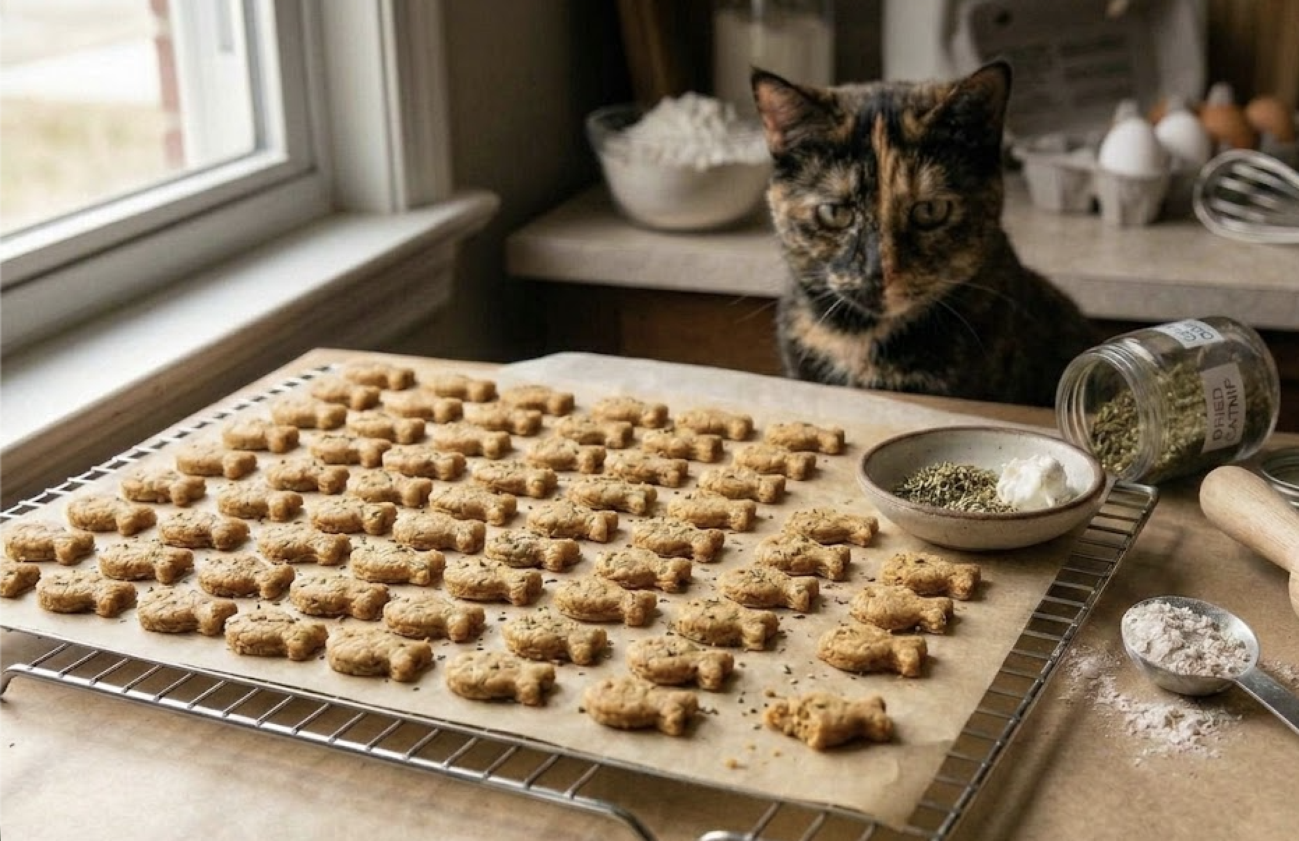 DIY Cat Enrichment: Catnip and Goat Cheese Cookies Recipe