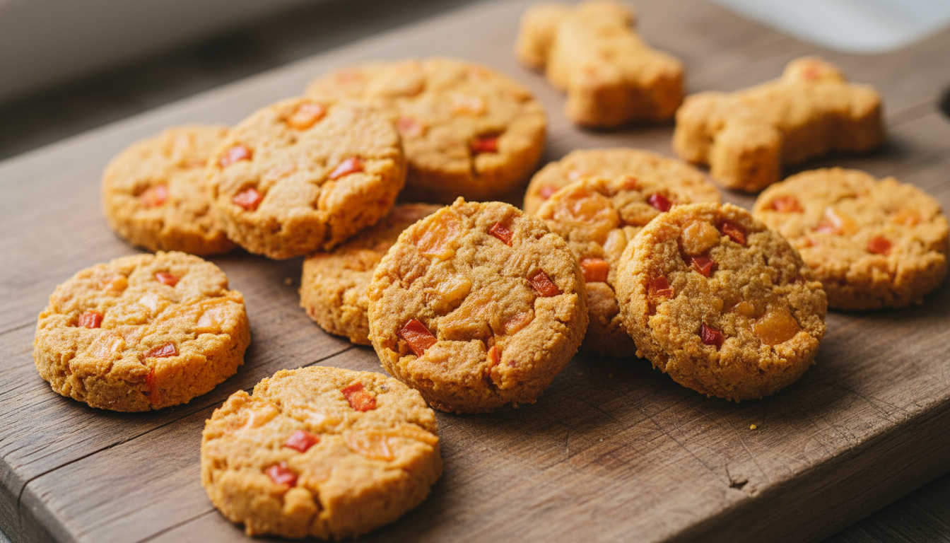 Baked Cheddar and Bell Pepper Dog Biscuits Recipe