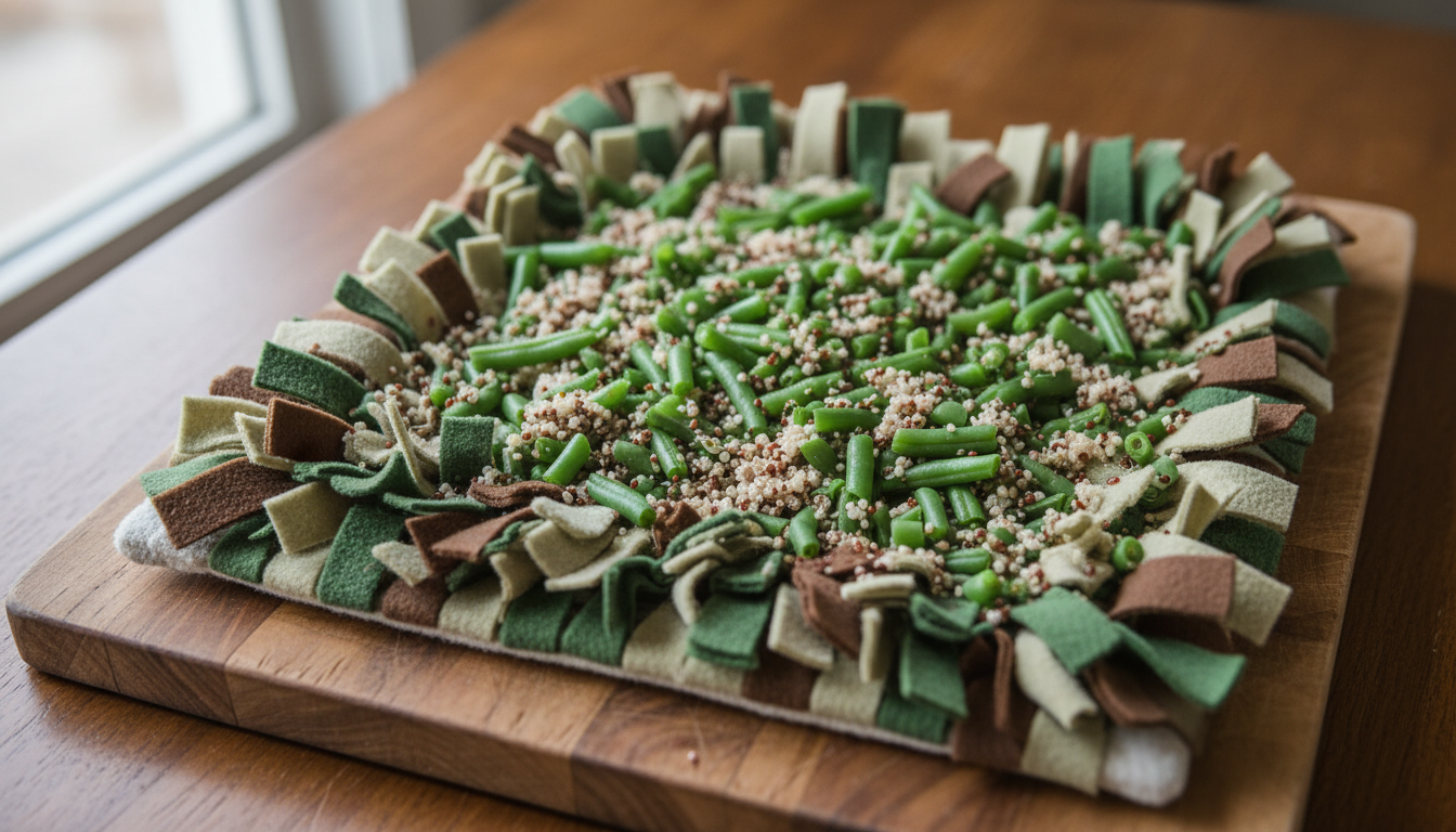 DIY Dog Enrichment: Snuffle Mat with Green Beans & Quinoa