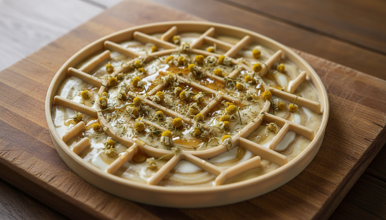 Calming Lick Mat Recipe with Honey and Chamomile for Dogs
