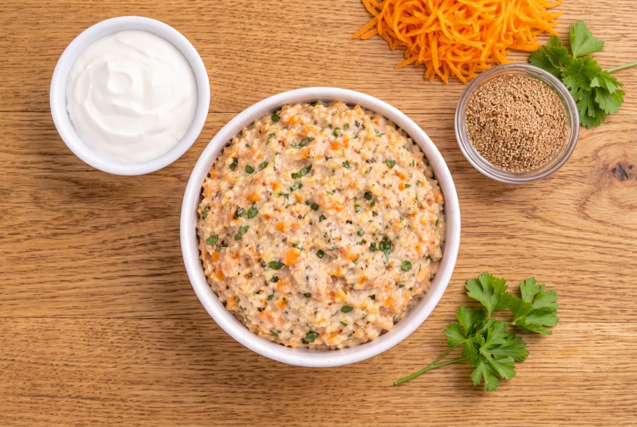 DIY Dog Enrichment: Kong Stuffed with Salmon and Carrots