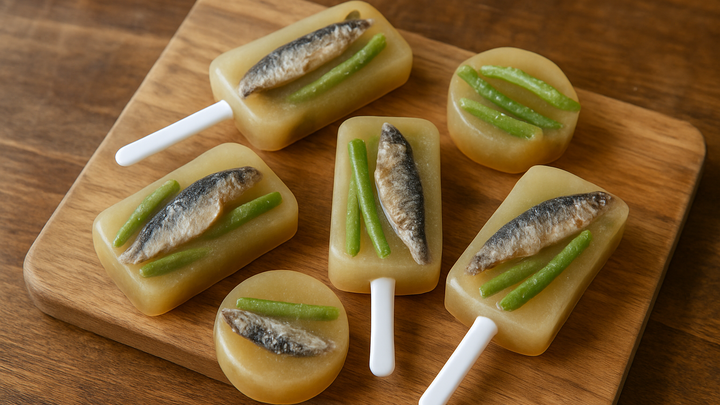 Frozen Dog Treats: Sardine and Green Bean Broth Pops