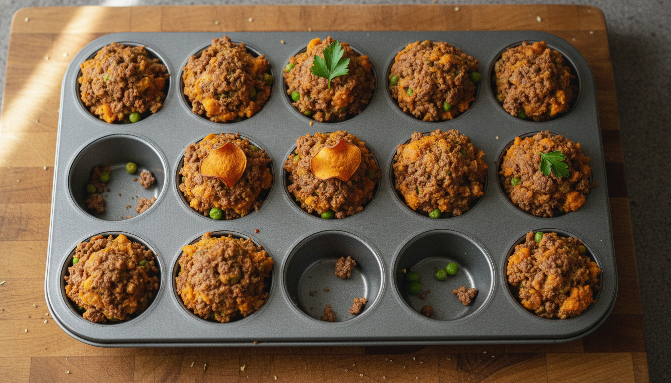 Muffin Tin Puzzle for Dogs: Beef and Sweet Potato
