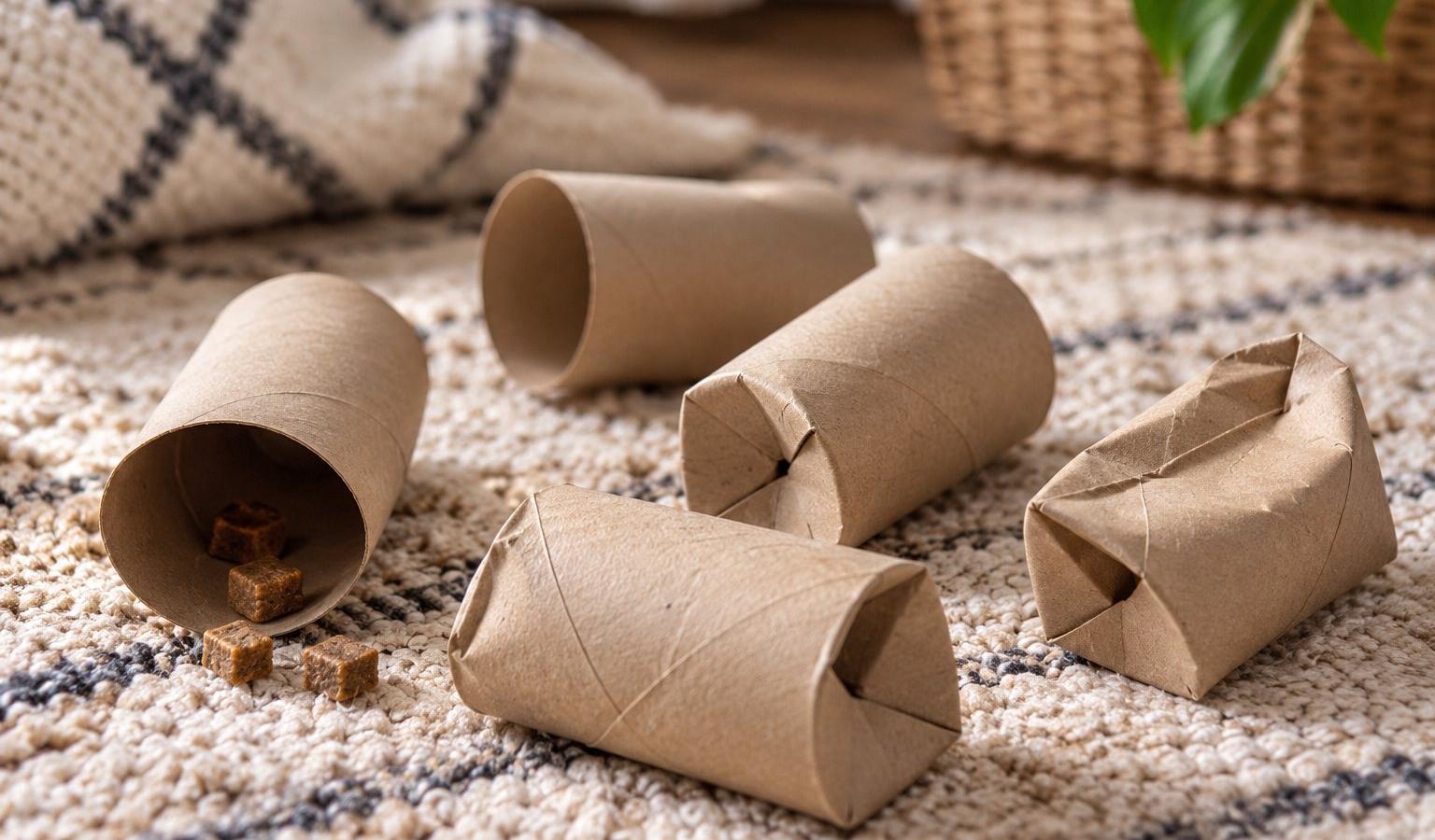 Cardboard Roll Enrichment Trail: DIY Dog Activity