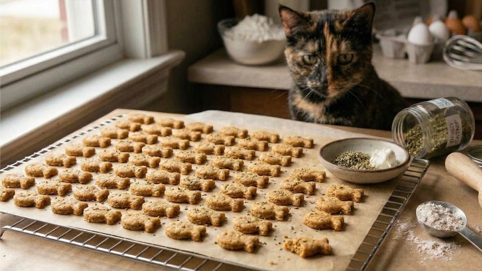 Baked Cat Treats: Catnip and Goat Cheese Cookies