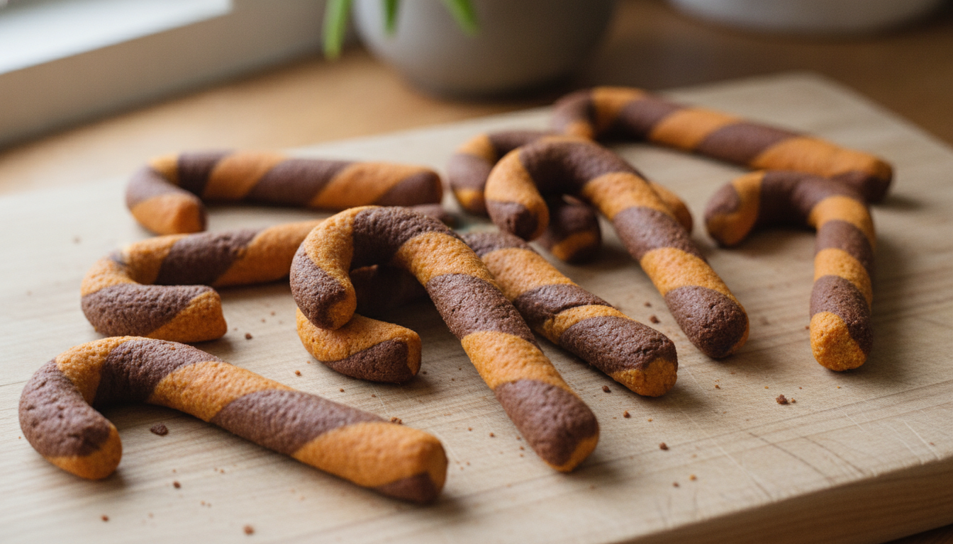Sweet Potato Dog Candy Canes: Festive Holiday Treats