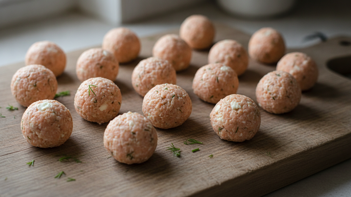 Salmon Cat Treats: Salmon and Goat Cheese Balls
