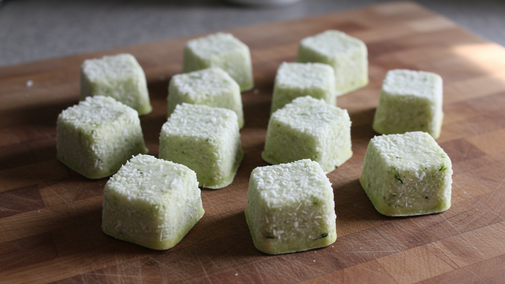 Frozen Dog Treats: Coconut and Zucchini Cubes