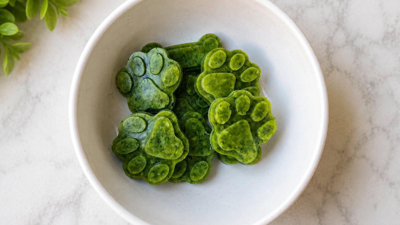 Frozen Dog Treats: Pea, Parsley and Broth Pops