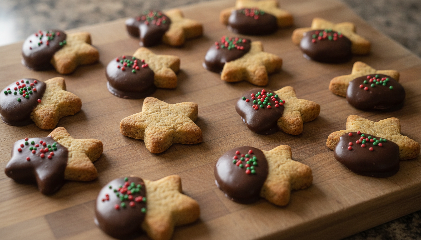 Carob Dog Biscuits: Christmas Carob-Dipped Biscuits