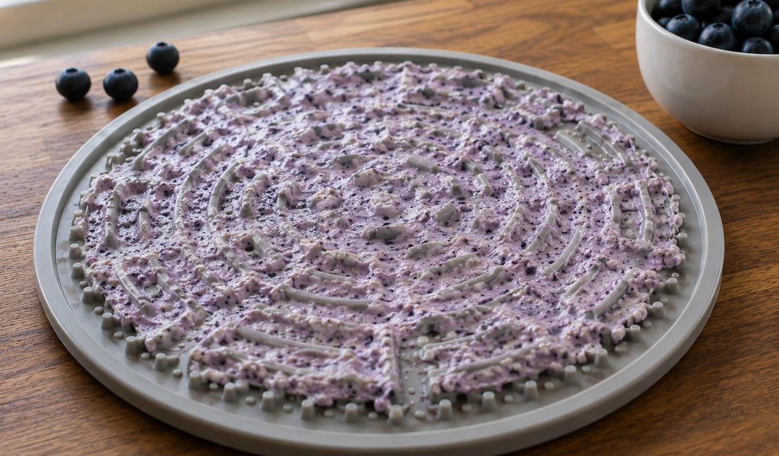 Lick Mat Recipe for Dogs: Cottage Cheese and Blueberries