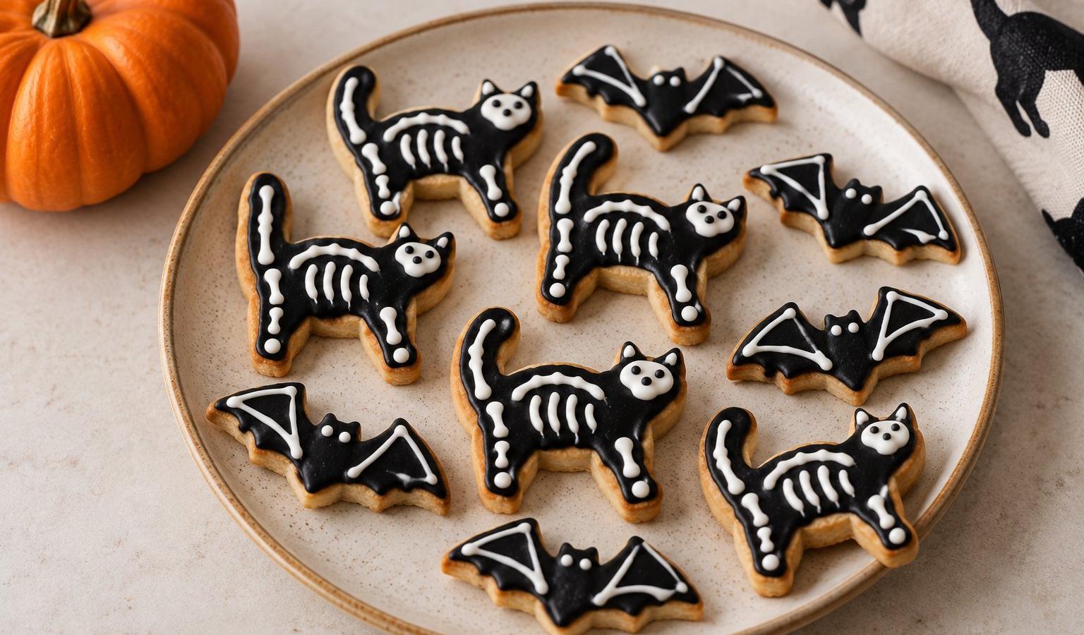 Halloween Cat Treats: Skeleton Tuna Cookies