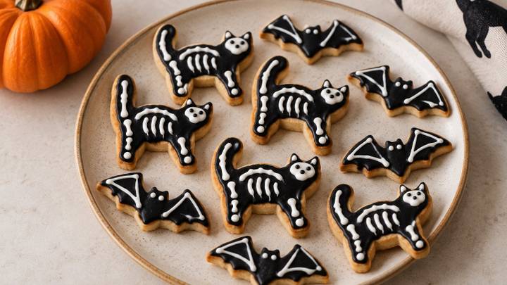 Halloween Cat Treats: Skeleton Tuna Cookies