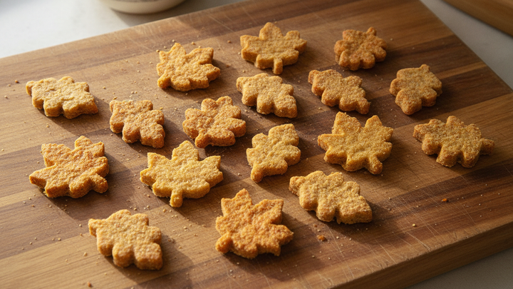 Baked Cat Treats: Crispy Salmon Fall Leaves