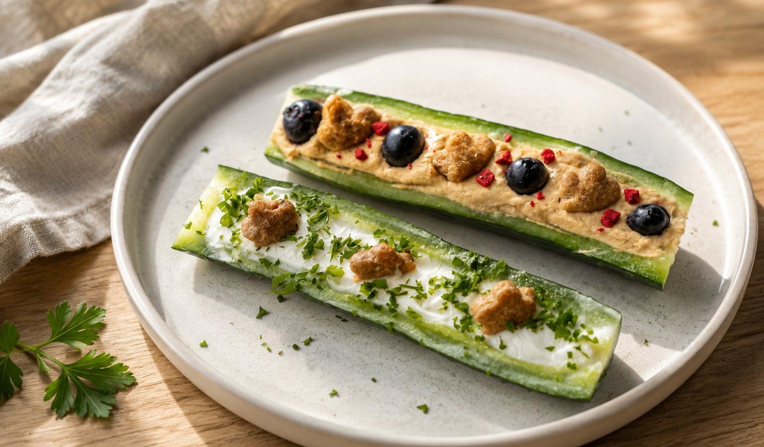 Cucumber Dog Treats: Crunchy Yogurt Cucumber Boats