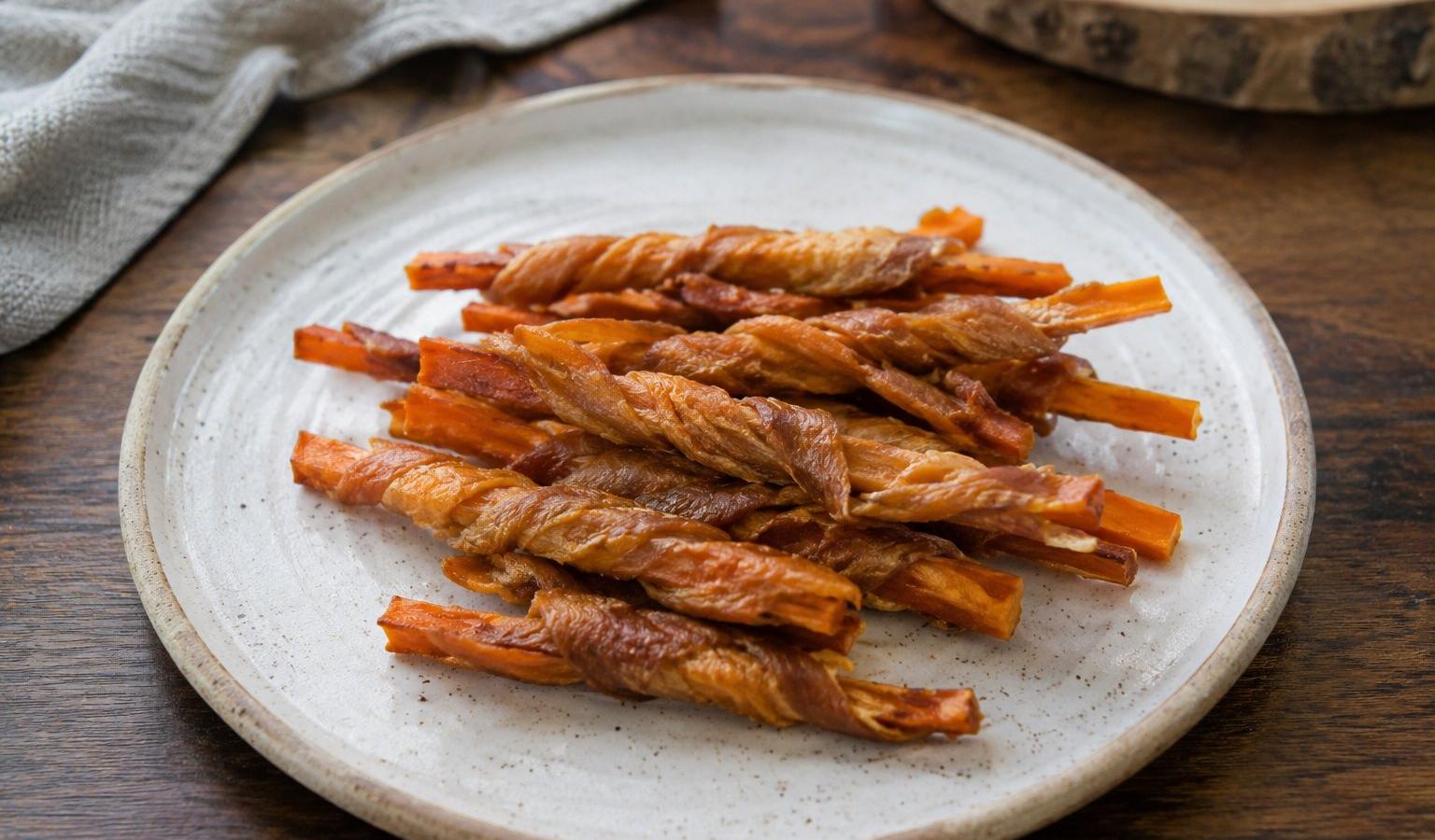 Sweet Potato Dog Treats: Chicken-Wrapped Twists