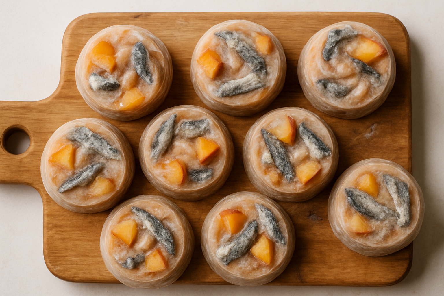 Frozen Dog Treats: Nectarine and Sardine Bowls