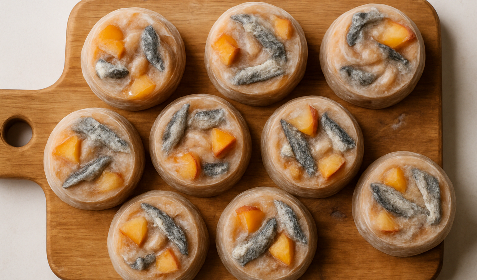 Frozen Dog Treats: Nectarine and Sardine Bowls