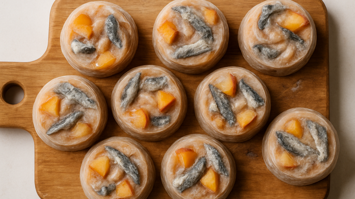Frozen Dog Treats: Nectarine and Sardine Bowls