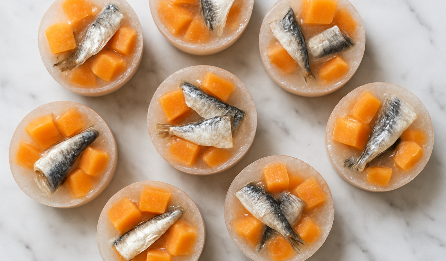 Frozen Dog Treats: Sardine and Papaya Bowls